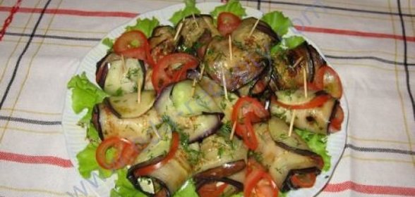 Куриные рулеты с баклажанами