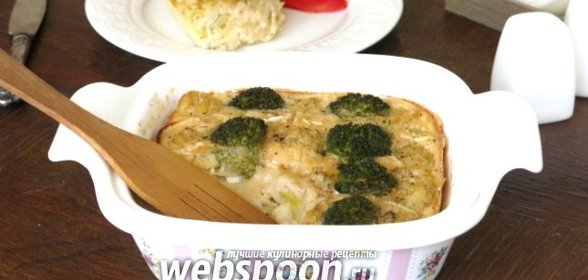 Овощная шарлотка с рыбой