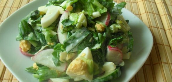 Салат с черемшой и сметаной