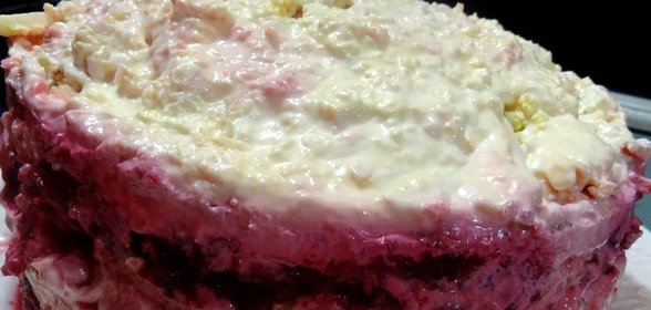 Селедка под шубой без картофеля с яйцами