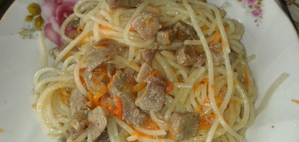 Спагетти со свининой
