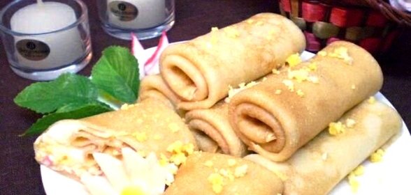 Блинчики с крабовыми палочками