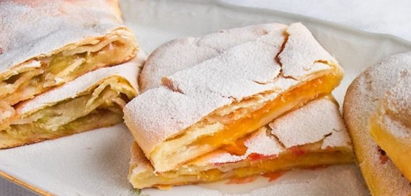 Штрудель из творожного теста