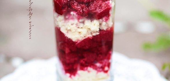 Малиновый десерт с домашним Тофу