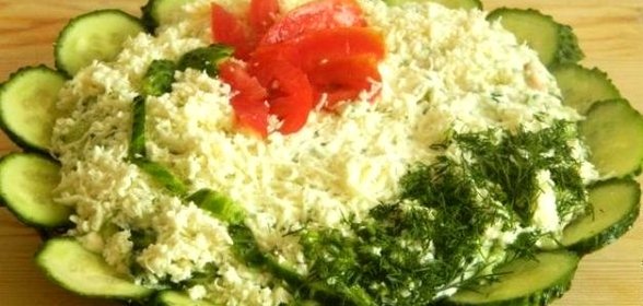 Салат с сыром слоями
